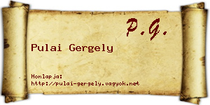 Pulai Gergely névjegykártya